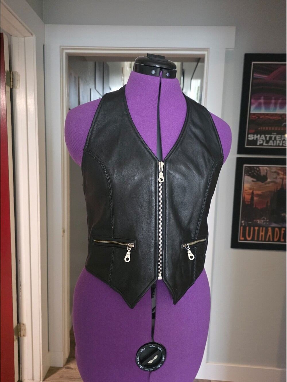 FIRST genuine leather motorcycle halter top size Medium